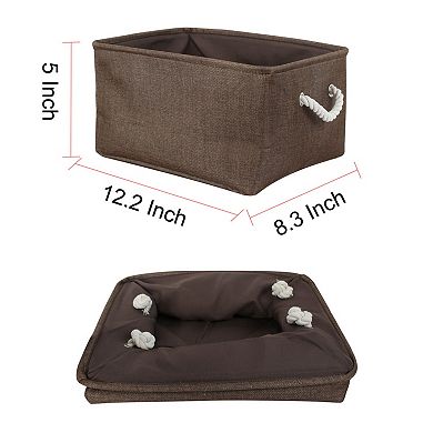 Collapsible Storage Basket Bin Box Linen Container S Size Chocolate Color S