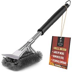 Mountain Grillers Grill Brush With Durable Bristles & Sharp Scraper -  Prevents Flare Ups – Outlery