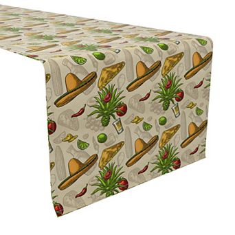 Table Runner, 100% Cotton, 16x90", Fiesta Time