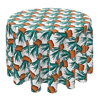 Round Tablecloth, 100% Cotton, 60 Round", Green House Succulents