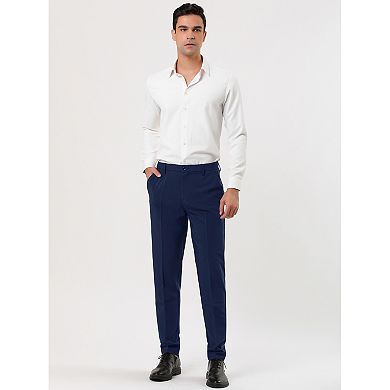 Men's Dress Business Pants Classic Fit Flat Front Suit Trousers