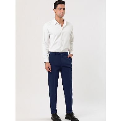 Men's Dress Business Pants Classic Fit Flat Front Suit Trousers