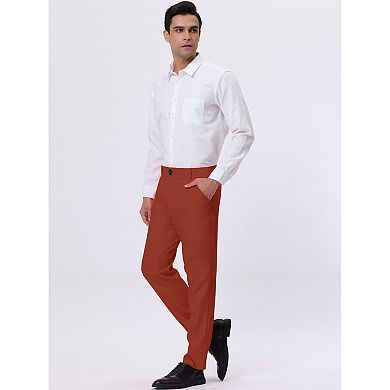 Men's Dress Business Pants Classic Fit Flat Front Suit Trousers