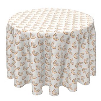 Round Tablecloth, 100% Cotton, 60 Round", Neutral Rainbows