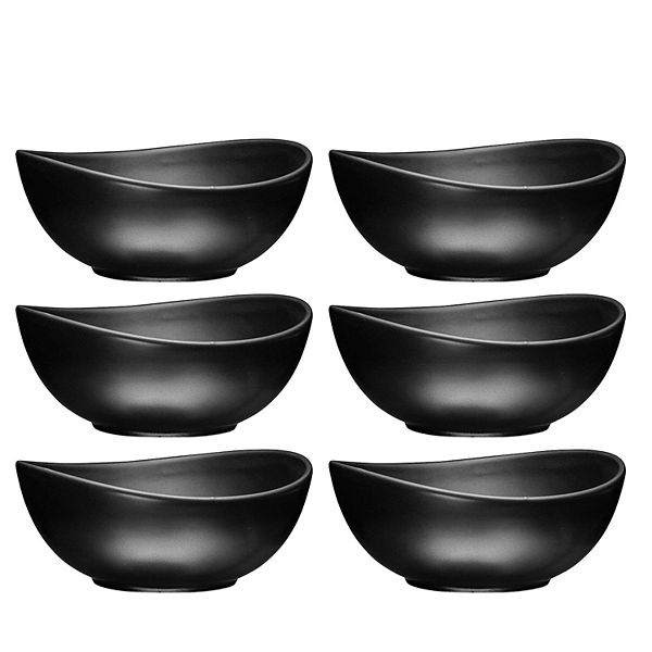 Ceramic Salad, Cereal And Pasta Bowls Set Of 6, Shallow Dinner Bowls That Are