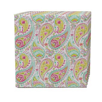 Napkin Set of 4, 100% Cotton, 20x20", Bright Colored Paisley