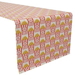 Table Runner, 100% Cotton, 16x72", Cinema Popcorn