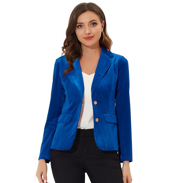 White Notched Lapel Two Buttons Women Party Blazer with Flower main image 1
