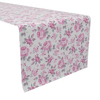 Table Runner, 100% Cotton, 16x90", Trendy Spring Floral