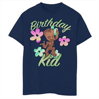 Boys Marvel Guardians of the Galaxy Vol. 2 Baby Groot Birthday Kid Graphic Tee