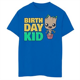 Boys Marvel Guardians of the Galaxy Baby Groot Birthday Kid Graphic Tee