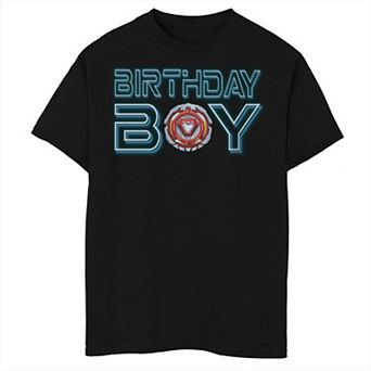 Boys Marvel Comics Iron Man Arc Reactor Birthday Boy Graphic Tee