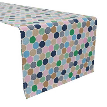 Table Runner, 100% Cotton, 16x90", Cheerful Dots