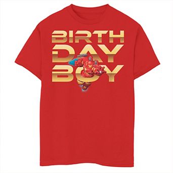 Boys Marvel Monster Mech Strike Iron Man Birthday Boy Graphic Tee