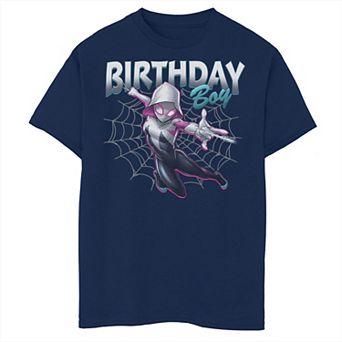 Boys Marvel Spider-Man Spider-Gwen Birthday Boy Graphic Tee