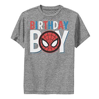 Boys Marvel Avengers Classic Spider Man Birthday Boy Performance Graphic Tee