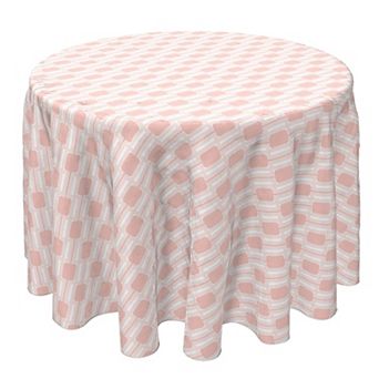 Round Tablecloth, 100% Cotton, 60 Round", Pink Retro Modern