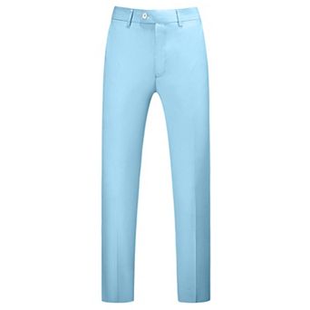 Men's Casual Straight Fit Comfort Stretch Flat Front Chino Pants