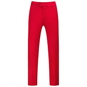 Men's Casual Straight Fit Comfort Stretch Flat Front Chino Pants