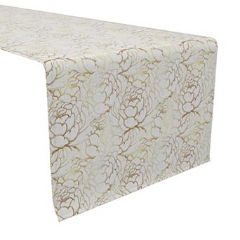 Table Runner, 100% Cotton, 16x72", Golden Peony