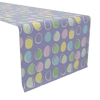 Table Runner, 100% Cotton, 16x72", Easter Dots Doodle Design