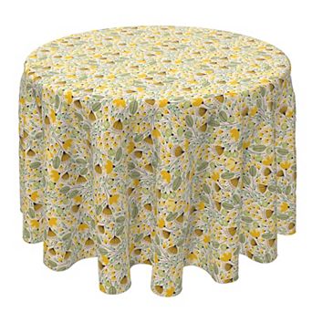 Round Tablecloth, 100% Cotton, 60 Round", Nature Garden