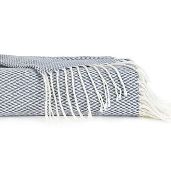 Urban Loft's Elegant Herringbone Throw Blanket with Fringed Edges