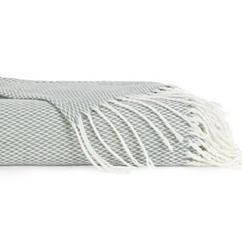 Urban Loft's Elegant Herringbone Throw Blanket with Fringed Edges