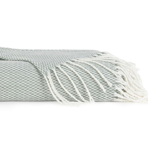 Urban Loft's Elegant Herringbone Throw Blanket with Fringed Edges