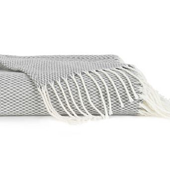 Urban Loft's Elegant Herringbone Throw Blanket with Fringed Edges