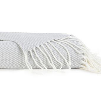 Urban Loft's Elegant Herringbone Throw Blanket with Fringed Edges