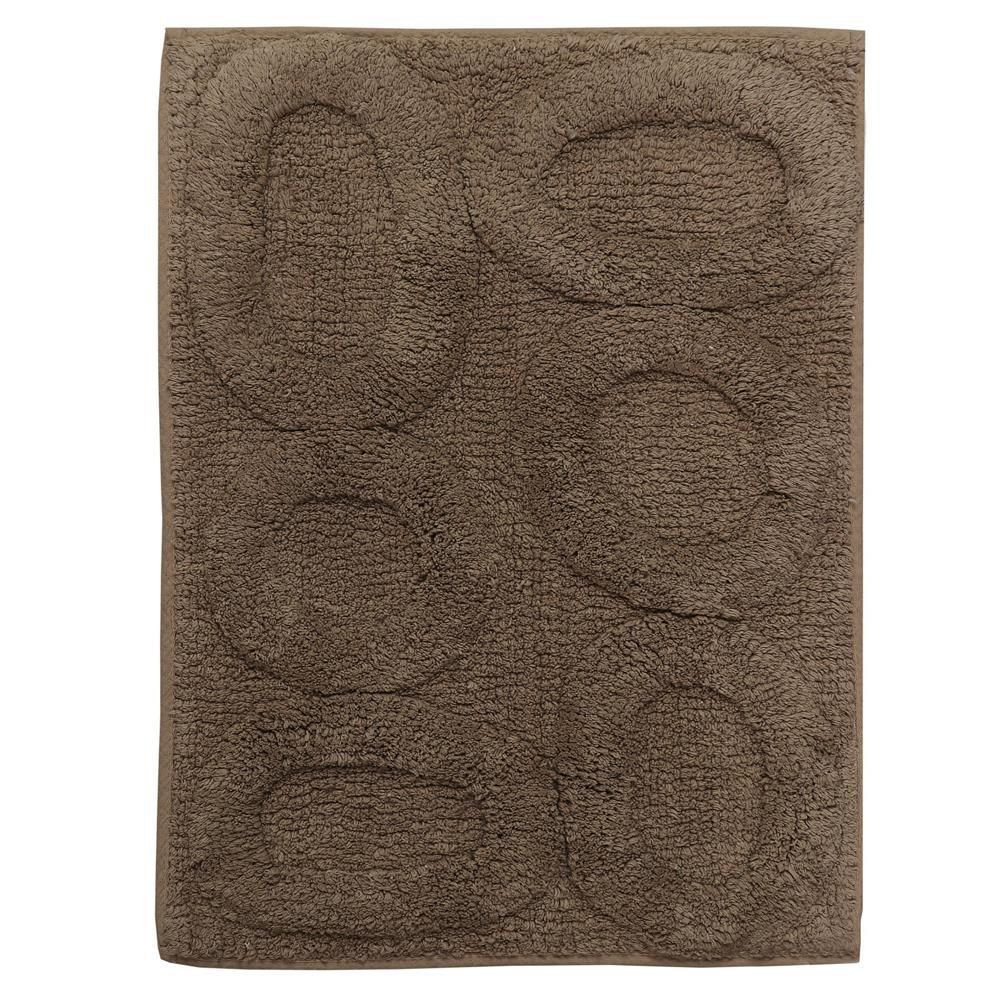 Knightsbridge Beautiful Circle Design Premium Quality Year Round Cotton  With Non-skid Back Bath Rug Stone : Target