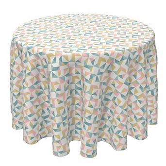 Round Tablecloth, 100% Cotton, 60 Round", Abstract Geo Print