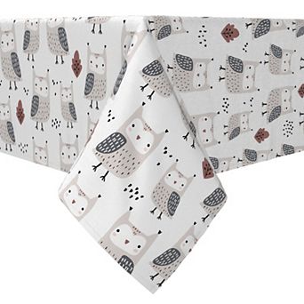 Square Tablecloth, 100% Cotton, 60x60", Woodland Owls