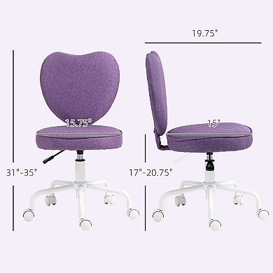 HOMCOM Heart Love Shaped Design Office Chair with Adjustable Height