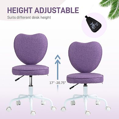 HOMCOM Heart Love Shaped Design Office Chair with Adjustable Height