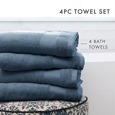 Urban Loft's 4 Pack Towels 100% Cotton Home Bathroom Essentials