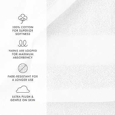 Urban Loft's 4 Pack Bath Towels 100% Cotton Home Bathroom Essentials