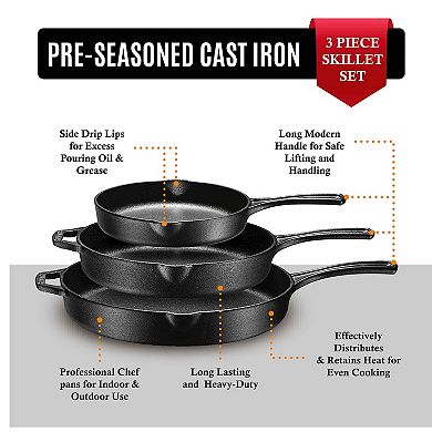Cast Iron Frying Pan, Oven Safe Cast Iron Skillet, Nonstick Cookware And Bakeware For Casserole Dish