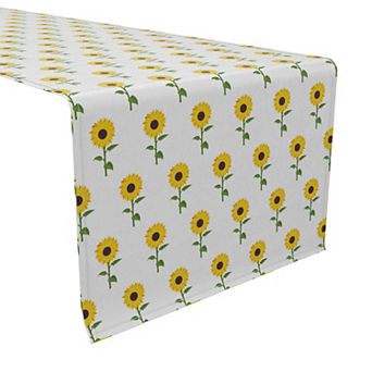 Table Runner, 100% Cotton, 16x108", Sunflower Repeat