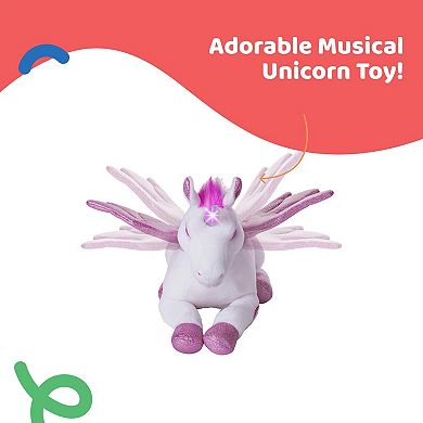 Magical Unicorn Light Up Stuffed Animal Toy with Flapping Wings Musical Plushies for Kids