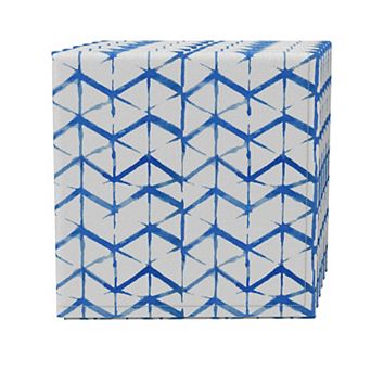 Napkin Set of 4, 100% Cotton, 20x20", Blue Watercolor Style
