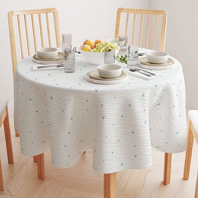 Round Tablecloth, 100% Cotton, 60 Round", Blue Hearts and Stripes