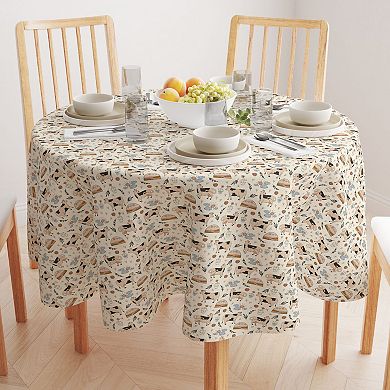 Round Tablecloth, 100% Cotton, 60 Round", Farmhouse Cows