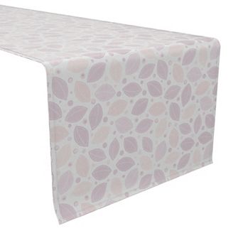 Table Runner, 100% Cotton, 16x108", Simple Pastel Leaves