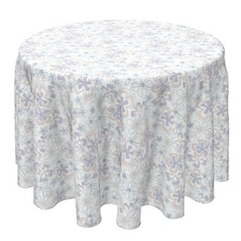 Round Tablecloth, 100% Cotton, 60 Round", Retro Fashion Floral