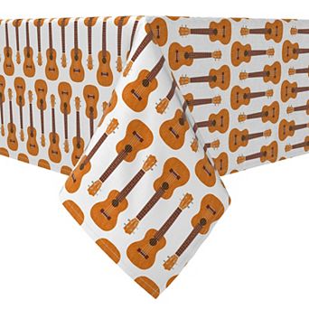 Square Tablecloth, 100% Cotton, 60x60", Ukulele Illustration