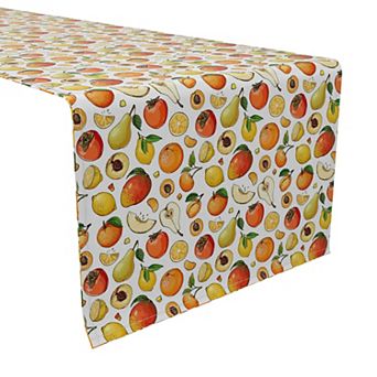 Table Runner, 100% Cotton, 16x72", All Kinds of Fruits