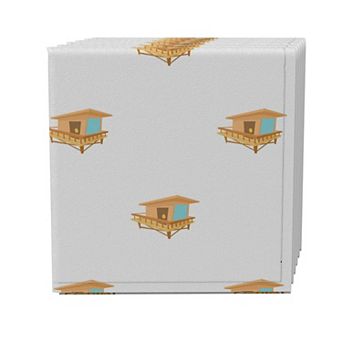 Napkin Set of 4, 100% Cotton, 20x20", Stilt Beach House