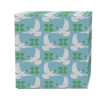 Napkin Set of 4, 100% Cotton, 20x20", Flying Doves
